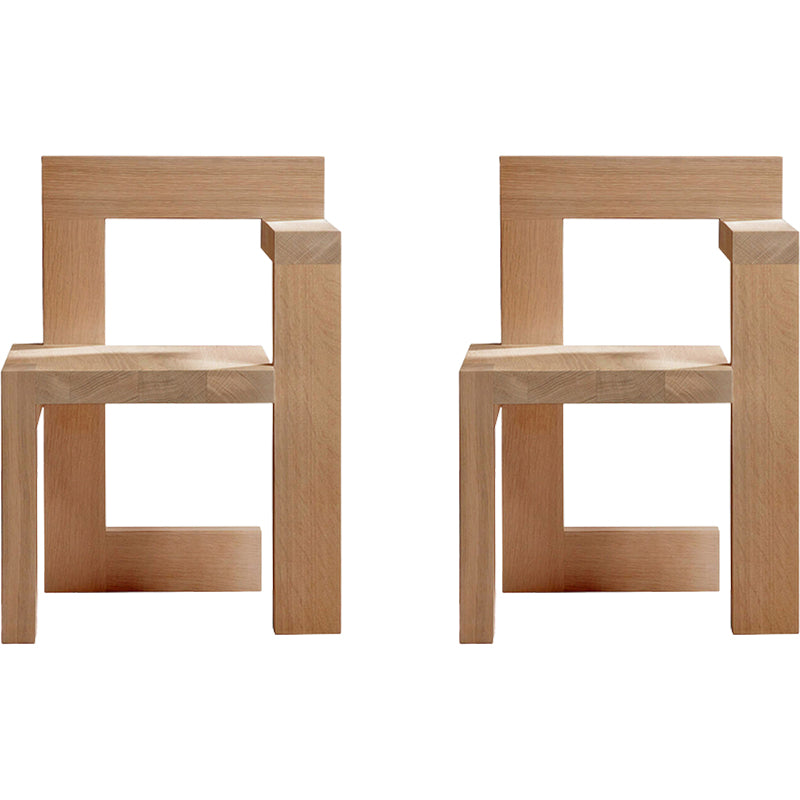 Modern Arm Chair Wood Open Back Dining Accent Chair for Home