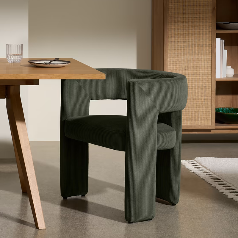 Modern Style Arm Chair Wood Open Back Dining Accent Chair for Home