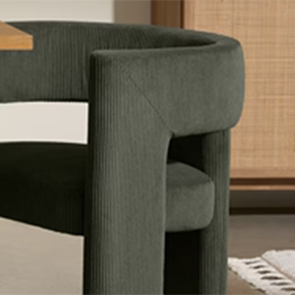 Modern Style Arm Chair Wood Open Back Dining Accent Chair for Home