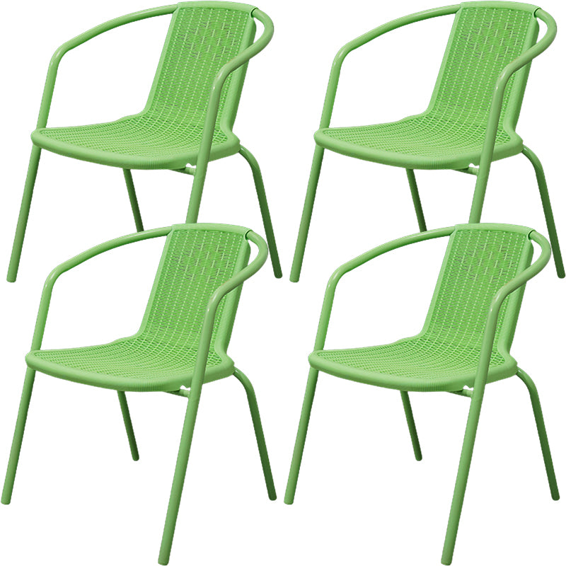 Contemporary Style Arm Chair Plastic Dining Accent Chair for Dining Room