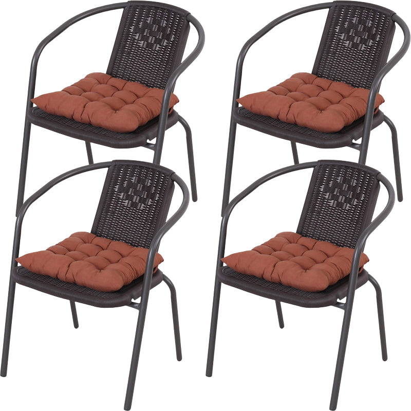 Contemporary Style Arm Chair Plastic Dining Accent Chair for Dining Room