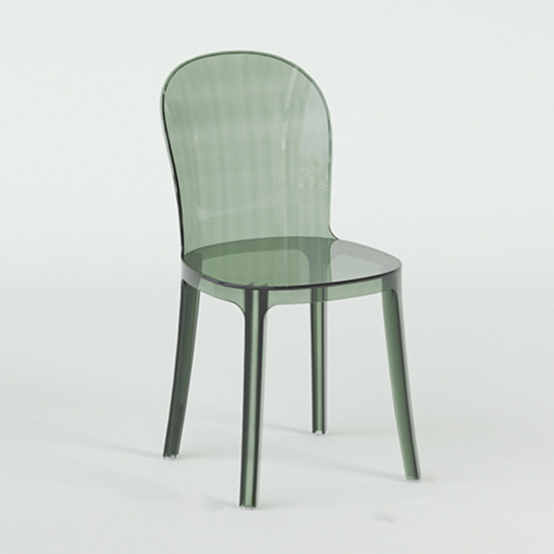 Contemporary Dining Side Chair Plastic Solid Back Chair for Dining Room