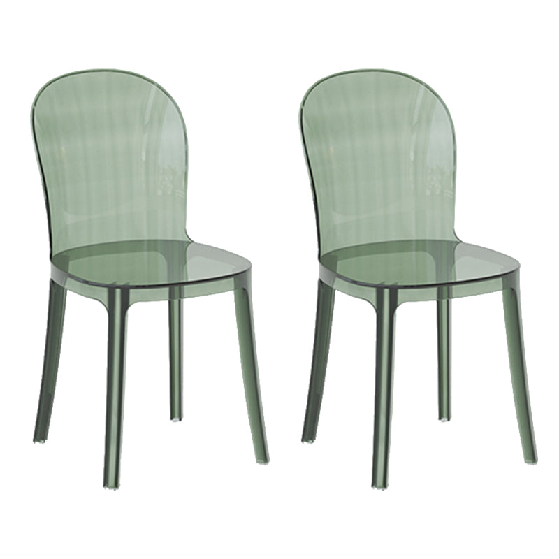 Contemporary Dining Side Chair Plastic Solid Back Chair for Dining Room