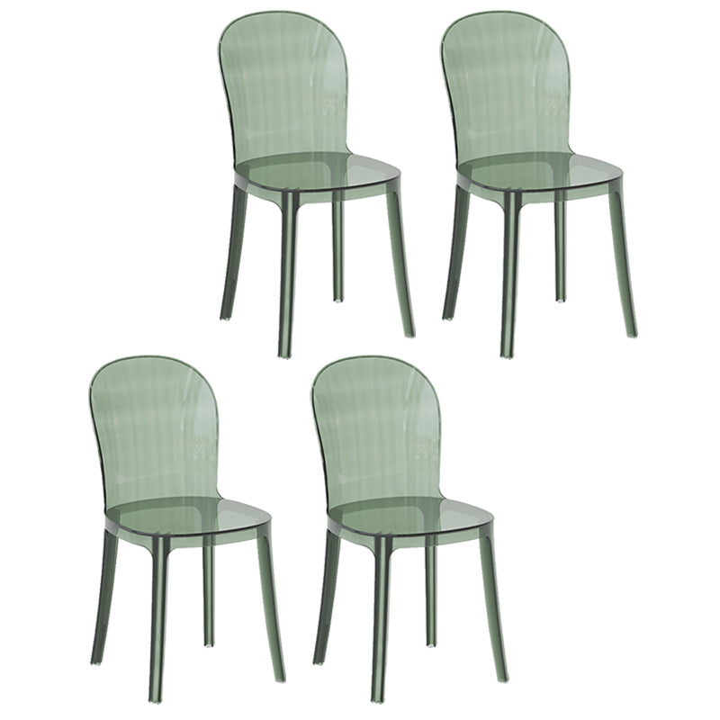 Contemporary Dining Side Chair Plastic Solid Back Chair for Dining Room