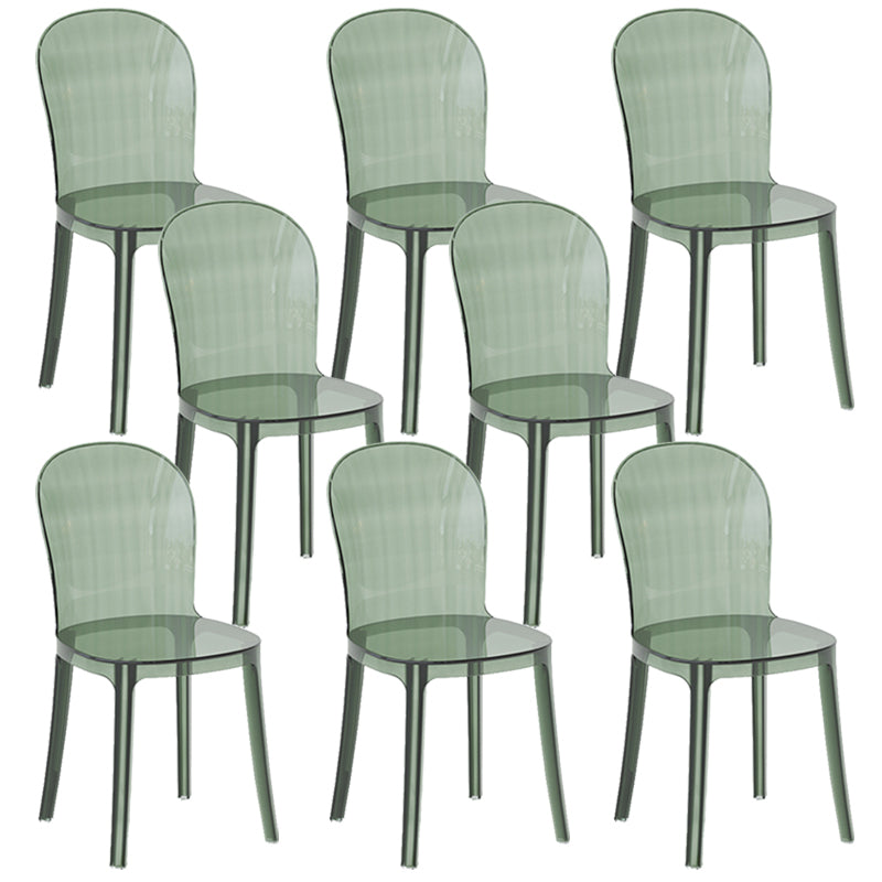Contemporary Dining Side Chair Plastic Solid Back Chair for Dining Room