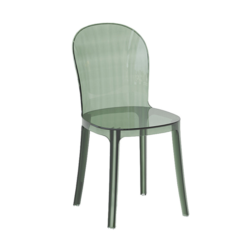 Contemporary Dining Side Chair Plastic Solid Back Chair for Dining Room