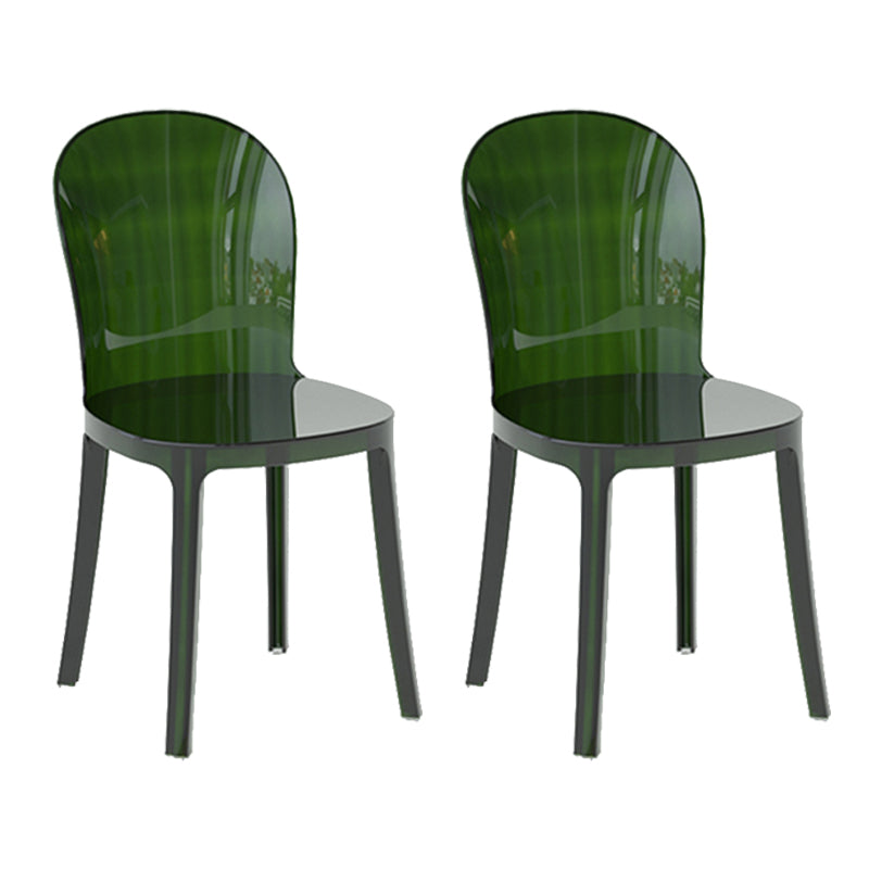 Contemporary Dining Side Chair Plastic Solid Back Chair for Dining Room
