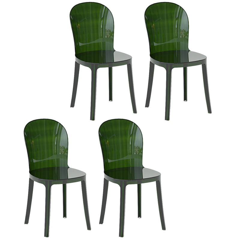 Contemporary Dining Side Chair Plastic Solid Back Chair for Dining Room