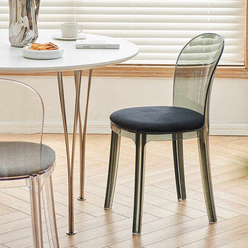 Contemporary Dining Side Chair Plastic Solid Back Chair for Dining Room