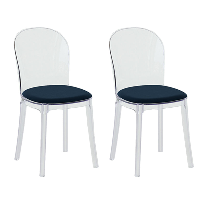 Contemporary Dining Side Chair Plastic Solid Back Chair for Dining Room