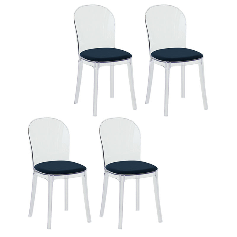 Contemporary Dining Side Chair Plastic Solid Back Chair for Dining Room