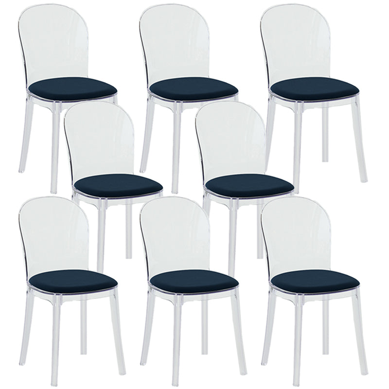 Contemporary Dining Side Chair Plastic Solid Back Chair for Dining Room