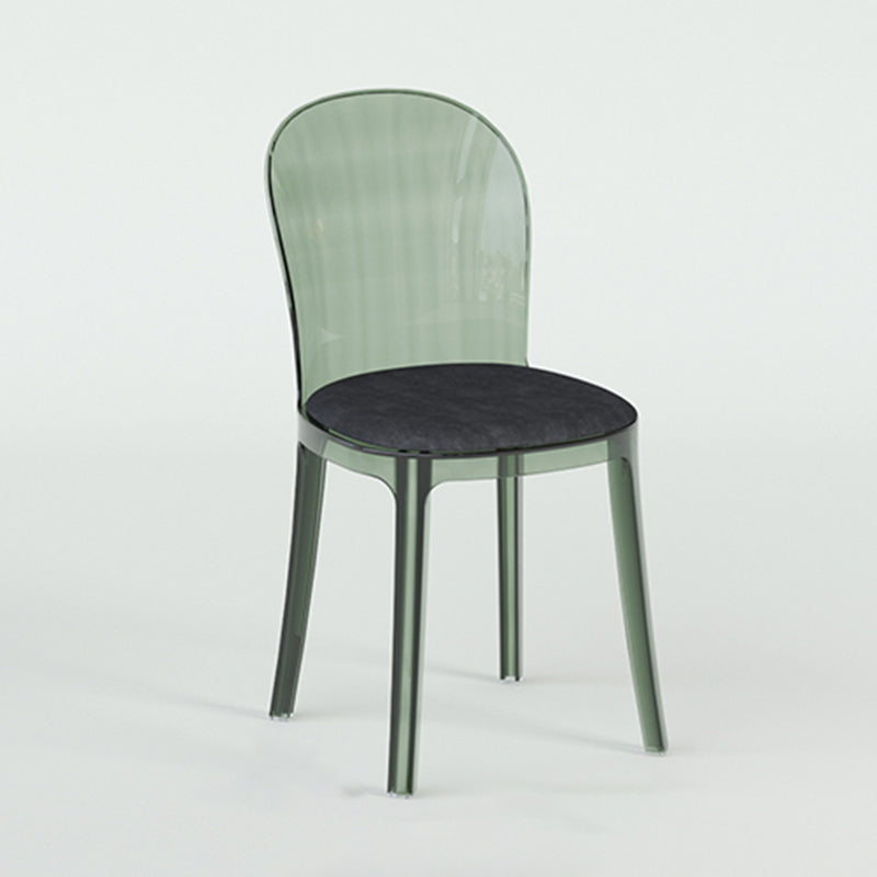 Contemporary Dining Side Chair Plastic Solid Back Chair for Dining Room