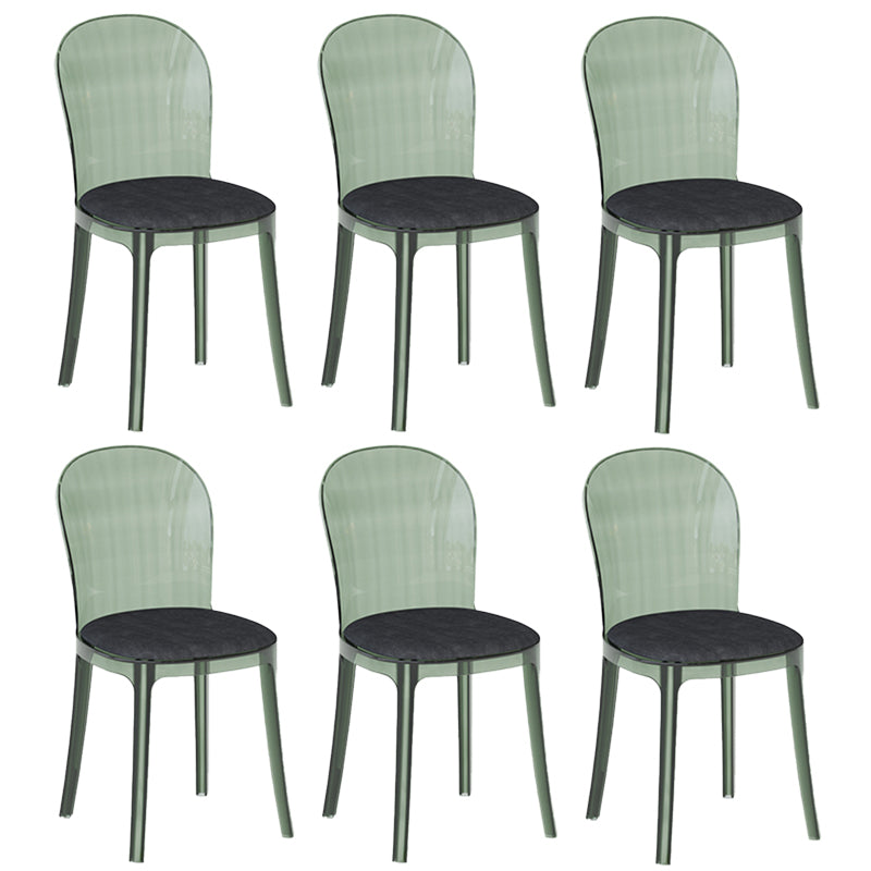 Contemporary Dining Side Chair Plastic Solid Back Chair for Dining Room
