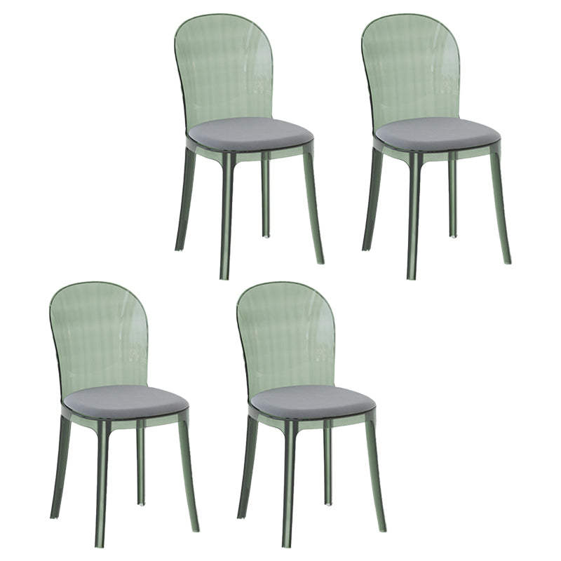 Contemporary Dining Side Chair Plastic Solid Back Chair for Dining Room