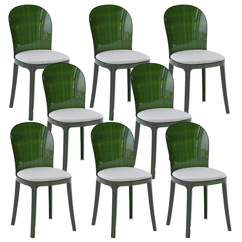 Contemporary Dining Side Chair Plastic Solid Back Chair for Dining Room