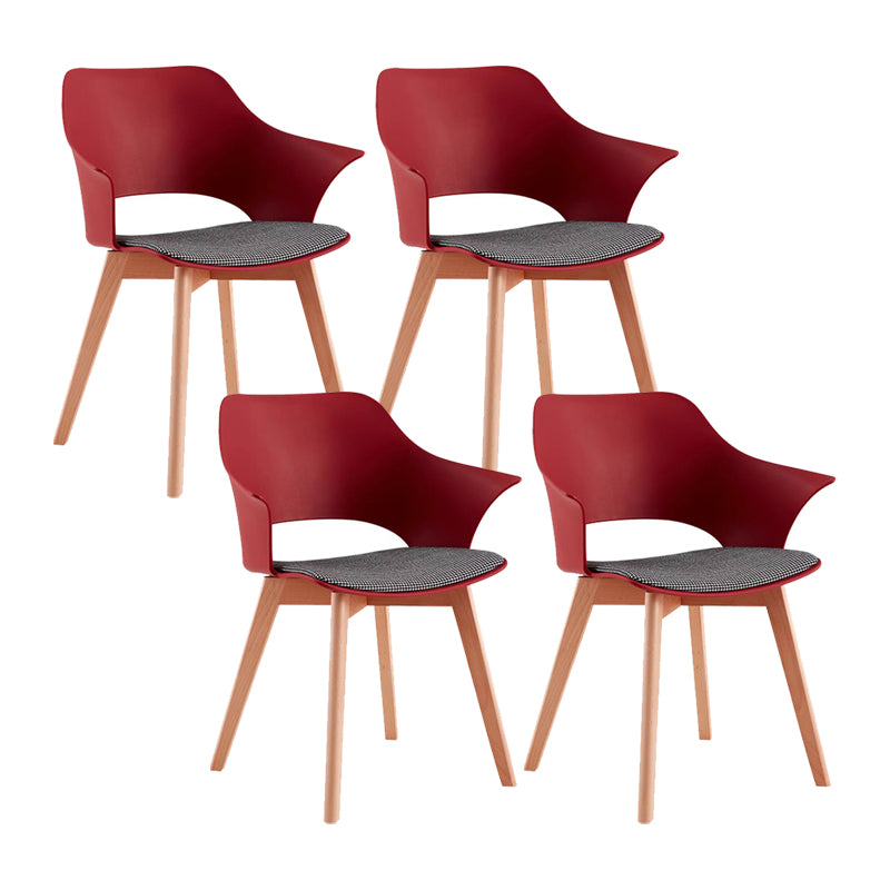 Modern Wood Chair Open Back Indoor Dining Arm Chair for Dinning Room