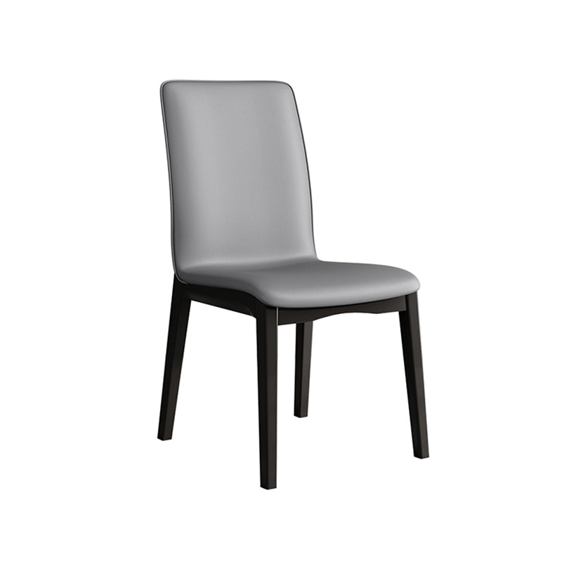 Nordic Style Wood Chair Solid Back Kitchen Side Chair for Dinning Room