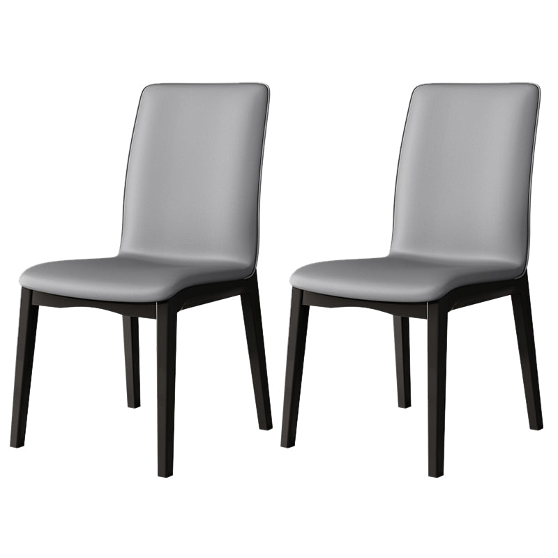 Nordic Style Wood Chair Solid Back Kitchen Side Chair for Dinning Room