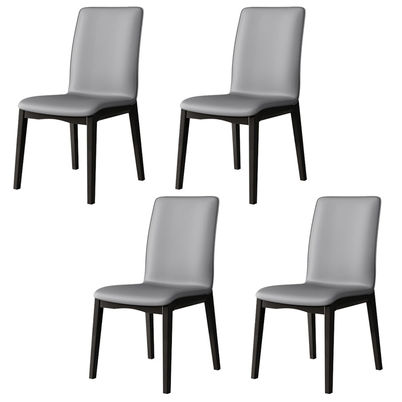 Nordic Style Wood Chair Solid Back Kitchen Side Chair for Dinning Room