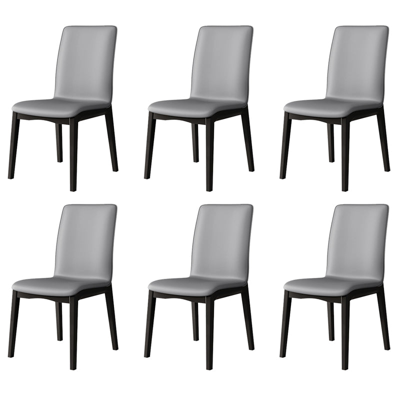 Nordic Style Wood Chair Solid Back Kitchen Side Chair for Dinning Room