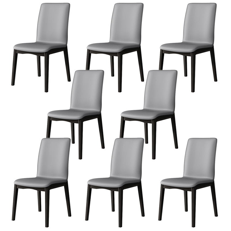Nordic Style Wood Chair Solid Back Kitchen Side Chair for Dinning Room
