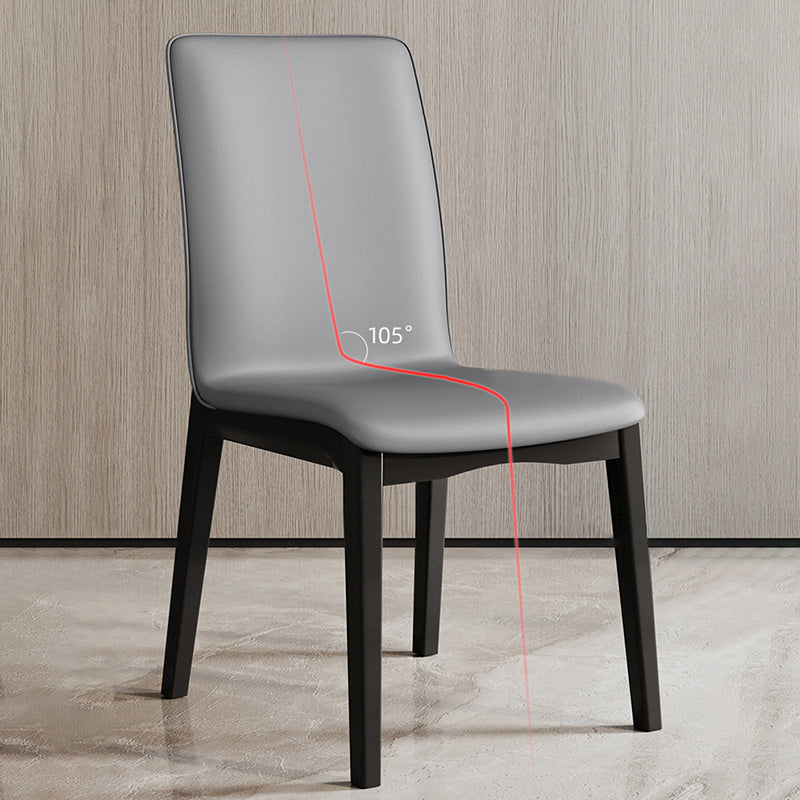 Nordic Style Wood Chair Solid Back Kitchen Side Chair for Dinning Room