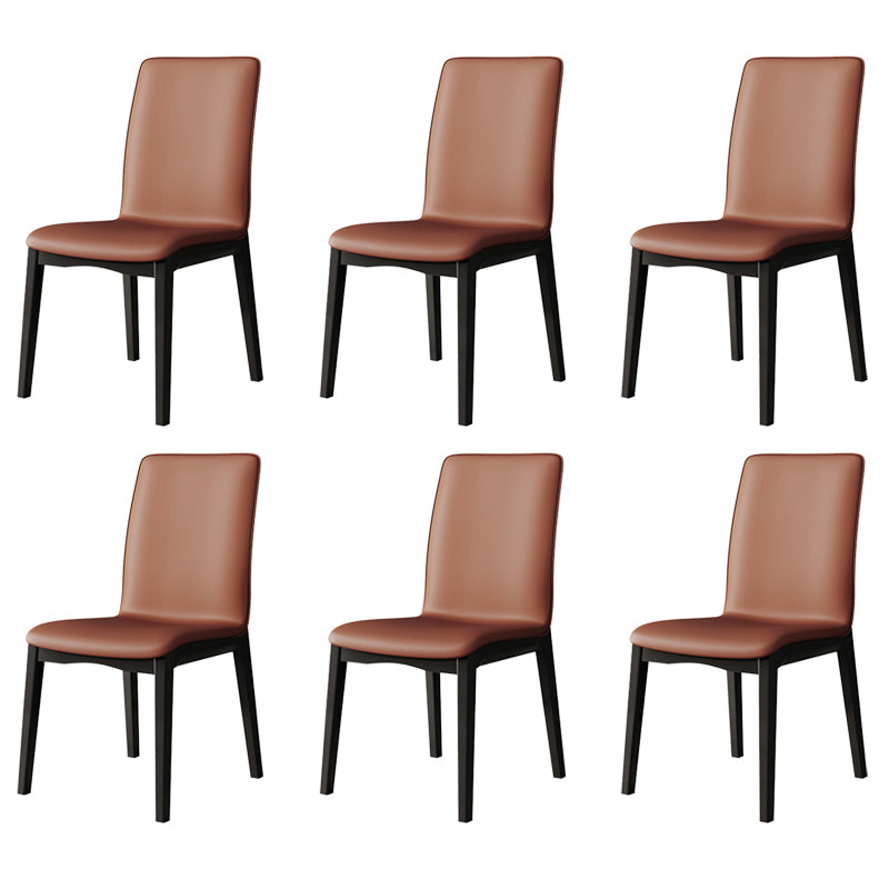 Nordic Style Wood Chair Solid Back Kitchen Side Chair for Dinning Room