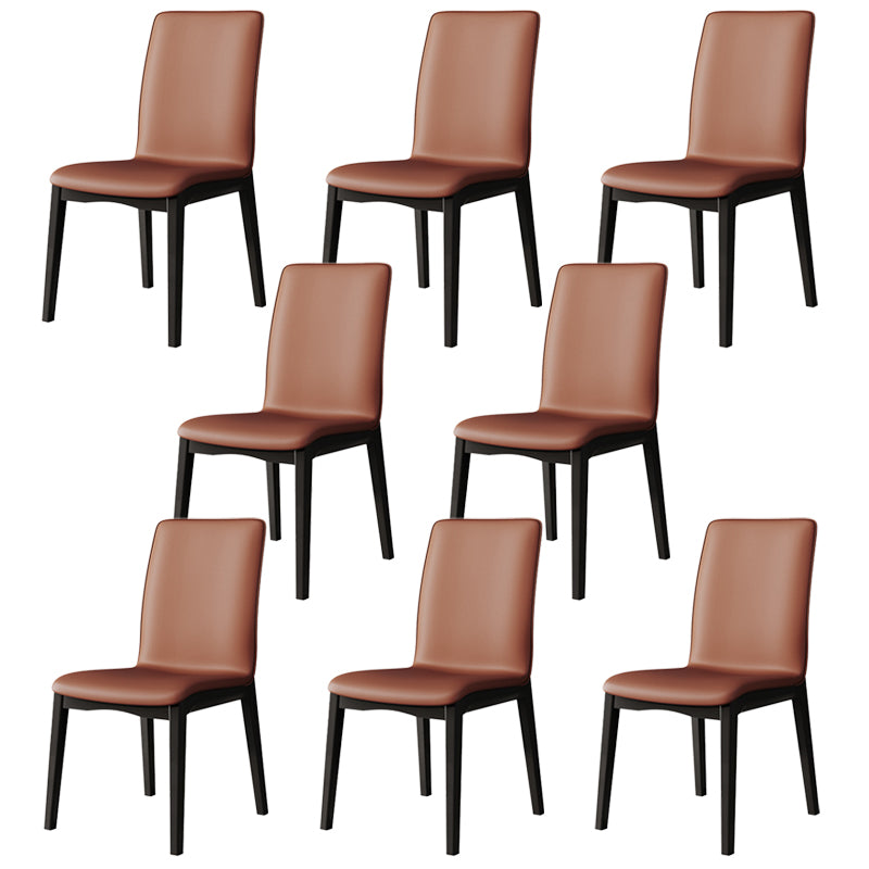 Nordic Style Wood Chair Solid Back Kitchen Side Chair for Dinning Room