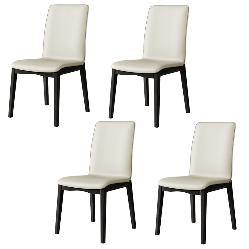 Nordic Style Wood Chair Solid Back Kitchen Side Chair for Dinning Room