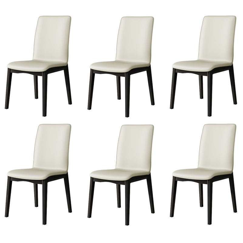 Nordic Style Wood Chair Solid Back Kitchen Side Chair for Dinning Room
