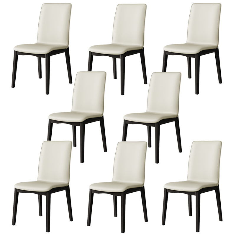 Nordic Style Wood Chair Solid Back Kitchen Side Chair for Dinning Room