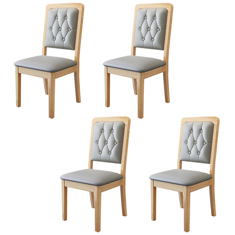 Nordic Style Wood Chair Open Back Dining Side Chair for Dinning Room