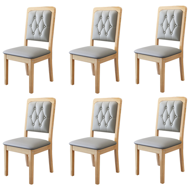 Nordic Style Wood Chair Open Back Dining Side Chair for Dinning Room