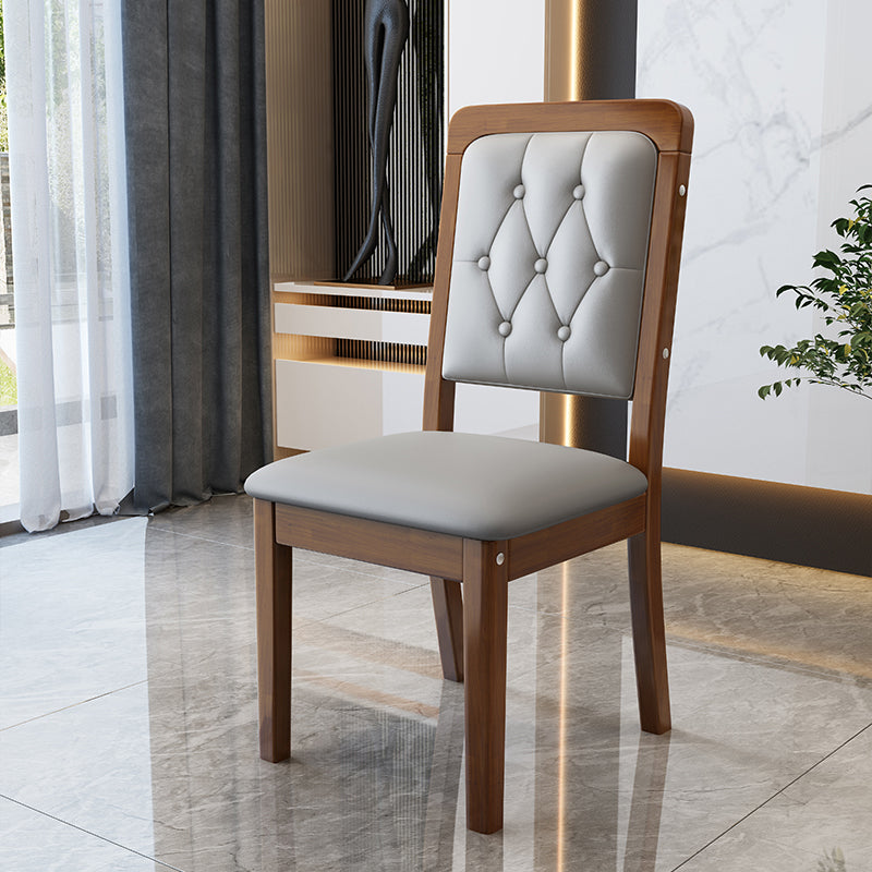 Nordic Style Wood Chair Open Back Dining Side Chair for Dinning Room