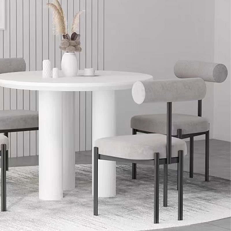 Scandinavian Side Dining Chair Upholstered Metal Chair for Dining Room