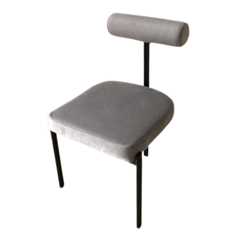 Scandinavian Side Dining Chair Upholstered Metal Chair for Dining Room