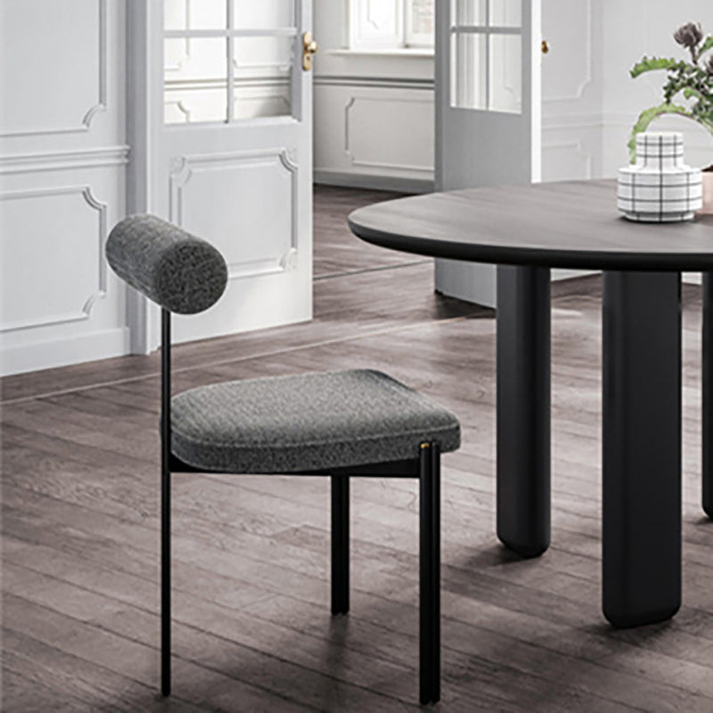 Scandinavian Side Dining Chair Upholstered Metal Chair for Dining Room
