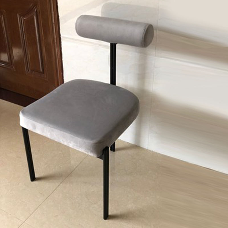 Scandinavian Side Dining Chair Upholstered Metal Chair for Dining Room