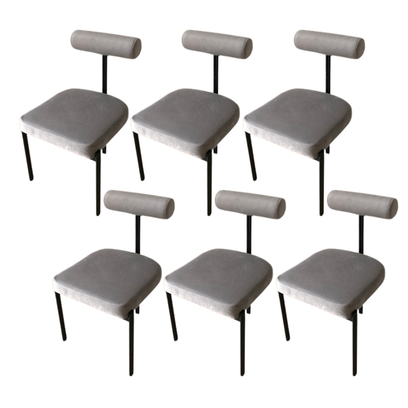 Scandinavian Side Dining Chair Upholstered Metal Chair for Dining Room