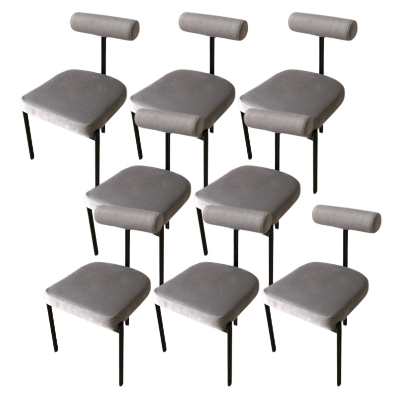 Scandinavian Side Dining Chair Upholstered Metal Chair for Dining Room