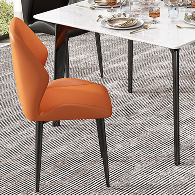 Nordic Style Metal Chair Wingback Kitchen Dining Side Chair for Dinning Room