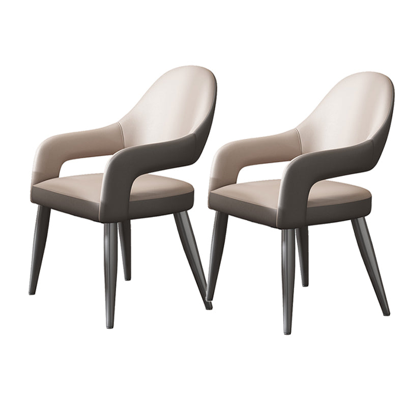 Nordic Style Metal Chair Open Back Kitchen Dining Arm Chair for Dinning Room