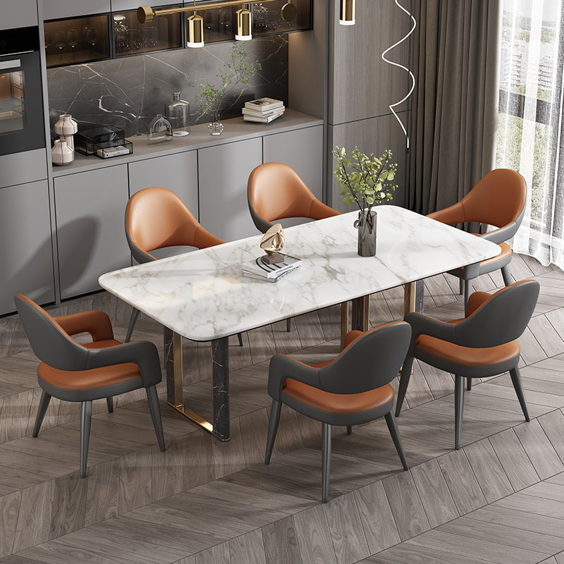 Nordic Style Metal Chair Open Back Kitchen Dining Arm Chair for Dinning Room