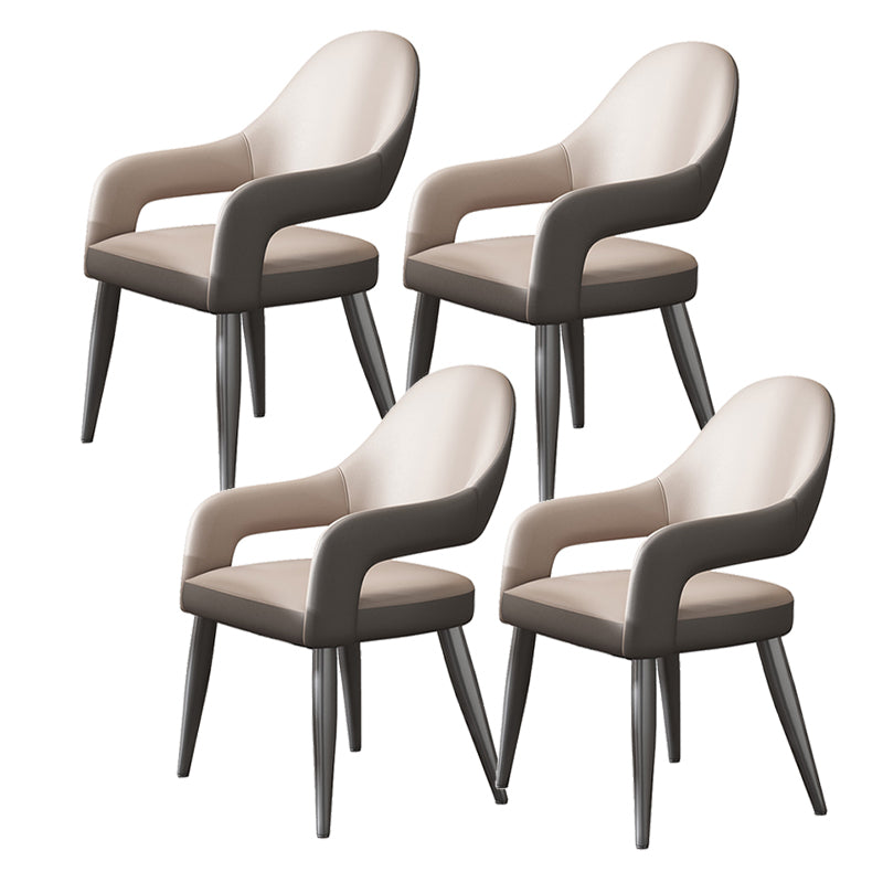 Nordic Style Metal Chair Open Back Kitchen Dining Arm Chair for Dinning Room