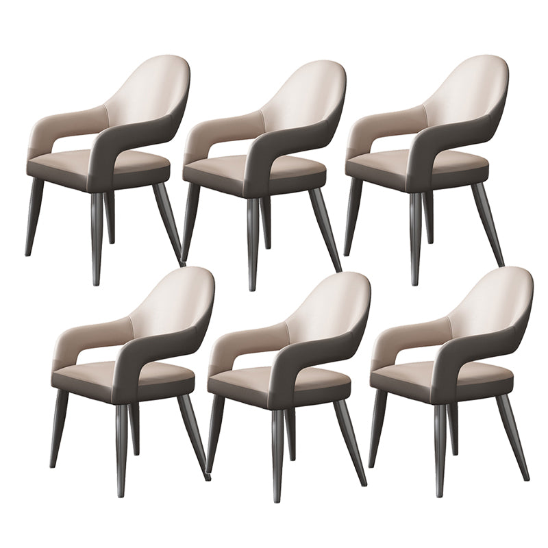 Nordic Style Metal Chair Open Back Kitchen Dining Arm Chair for Dinning Room