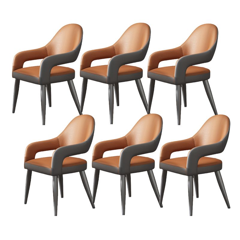 Nordic Style Metal Chair Open Back Kitchen Dining Arm Chair for Dinning Room
