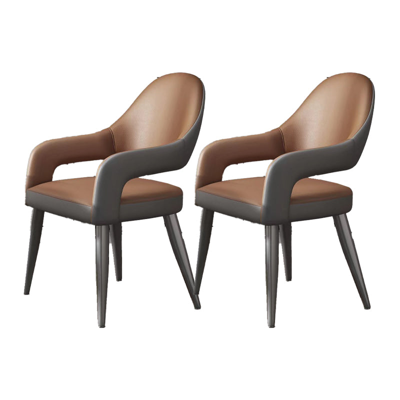 Nordic Style Metal Chair Open Back Dining Arm Chair for Dinning Room