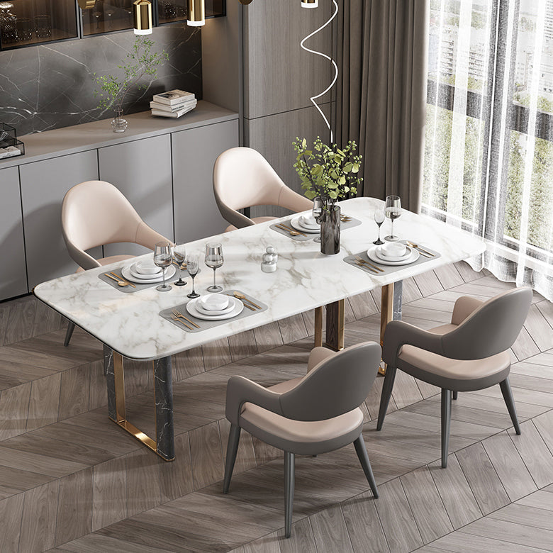 Nordic Style Metal Chair Open Back Dining Arm Chair for Dinning Room