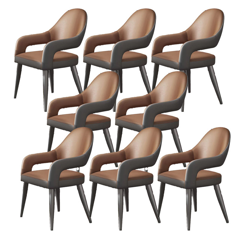 Nordic Style Metal Chair Open Back Dining Arm Chair for Dinning Room
